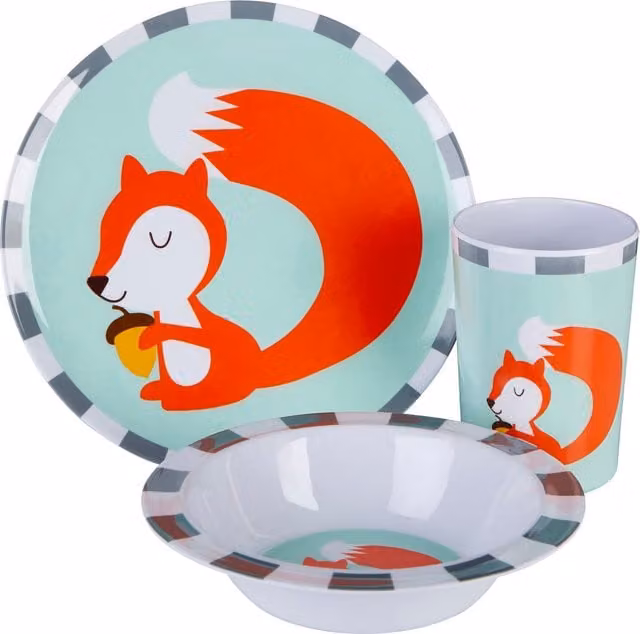 Orsina Susie Squirrel Multicolour Childrens Melamine Dinner Set – 1