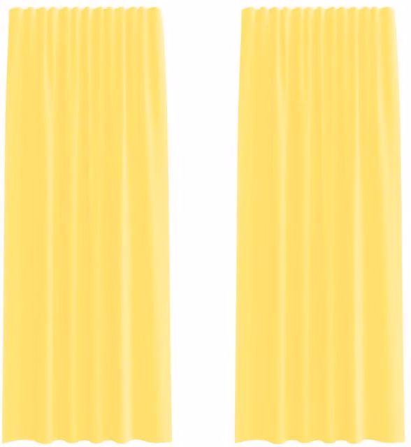 Berkfield Home Yellow Voile Fabric Curtain Panels with Rod Pockets, 2 Pack