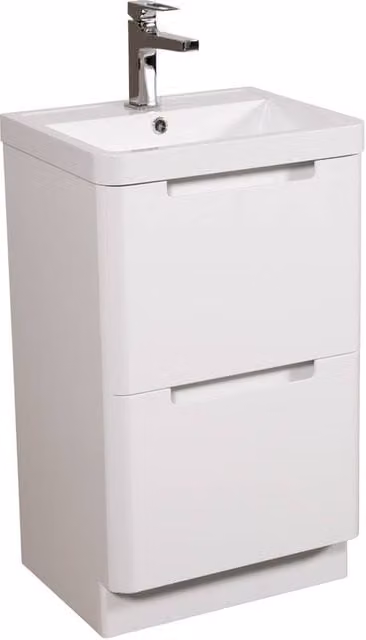 Bathroom Kingdom Monza Gloss White Freestanding Basin Vanity Unit 500mm