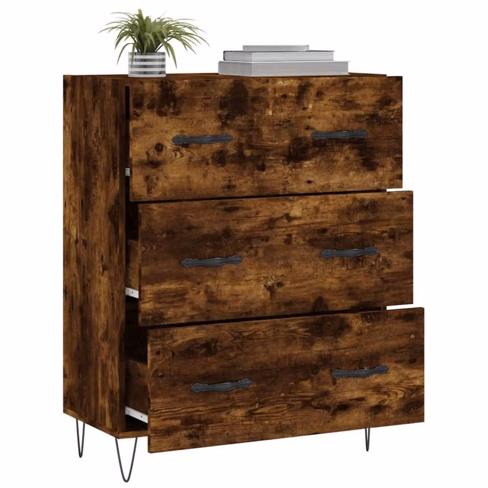 Berkfield Home Smoked Oak Sideboard in Brown, W/D/H: 69.5 x 34 x 90 cm – 3