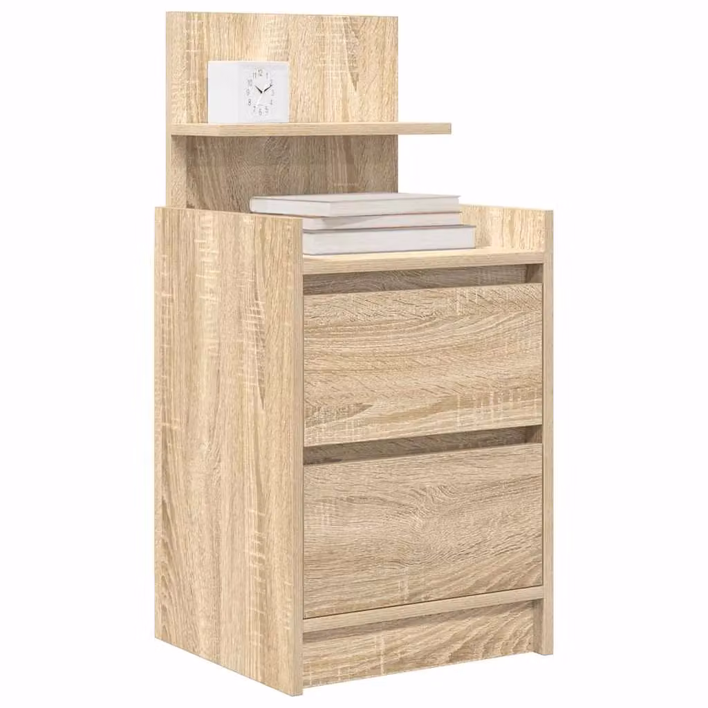 Berkfield Home Set of 2 Bedside Cabinets with 2 Drawers in Sonoma Oak Brown, W/D/H: 38 x 34 x 80 cm – 2