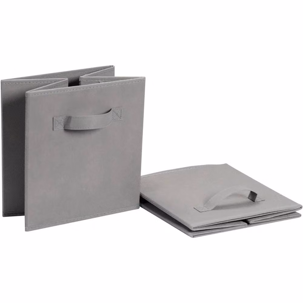 Nordara 6 Pack Grey Fabric Foldable Storage Cubes with Handles – 2