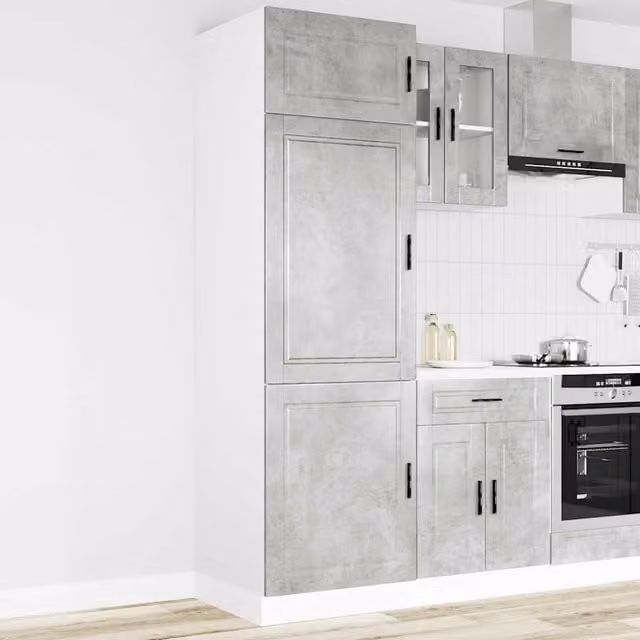 Berkfield Home Porto Modern Kitchen Wall Unit in Matt Concrete Grey MDF