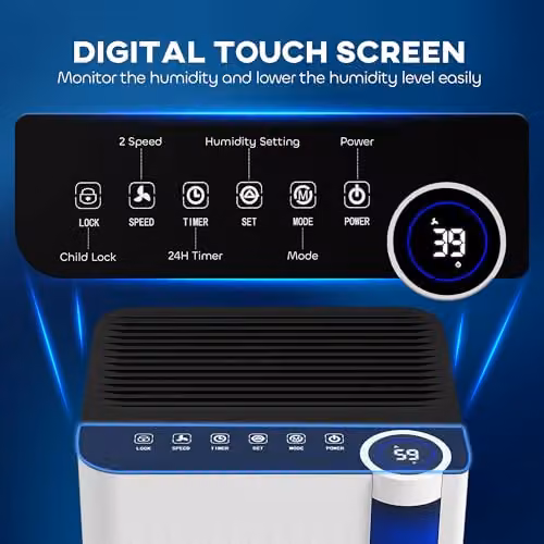 HOMCOM 12L Dehumidifier in White with Continuous Drainage, Sleep Mode and Timer – 3