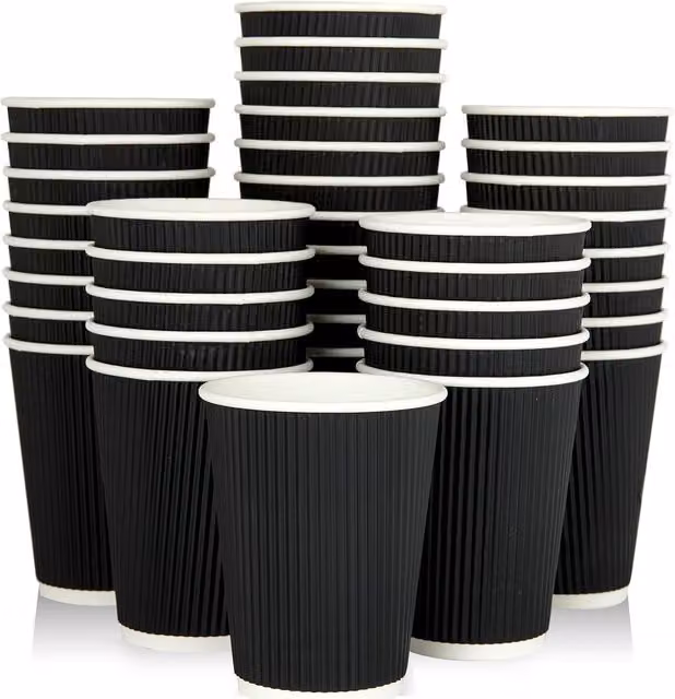 ECONX Black Disposable Kraft Paper Coffee Mug, 354.88 ml