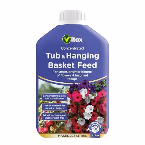 Vitax Purple Tub and Hanging Basket Concentrated Liquid Plant Tonic, 1 l