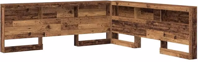 Berkfield Home Storage Headboard with Integrated Shelf in Old Wood Brown, 200 cm