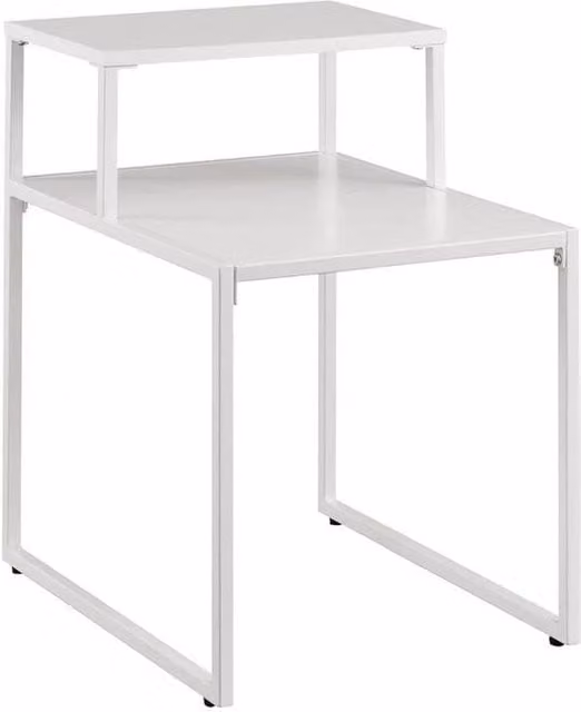 ERGOVEXA Set of 2 White Wood 2-Tier Side Tables and Nightstands – 1