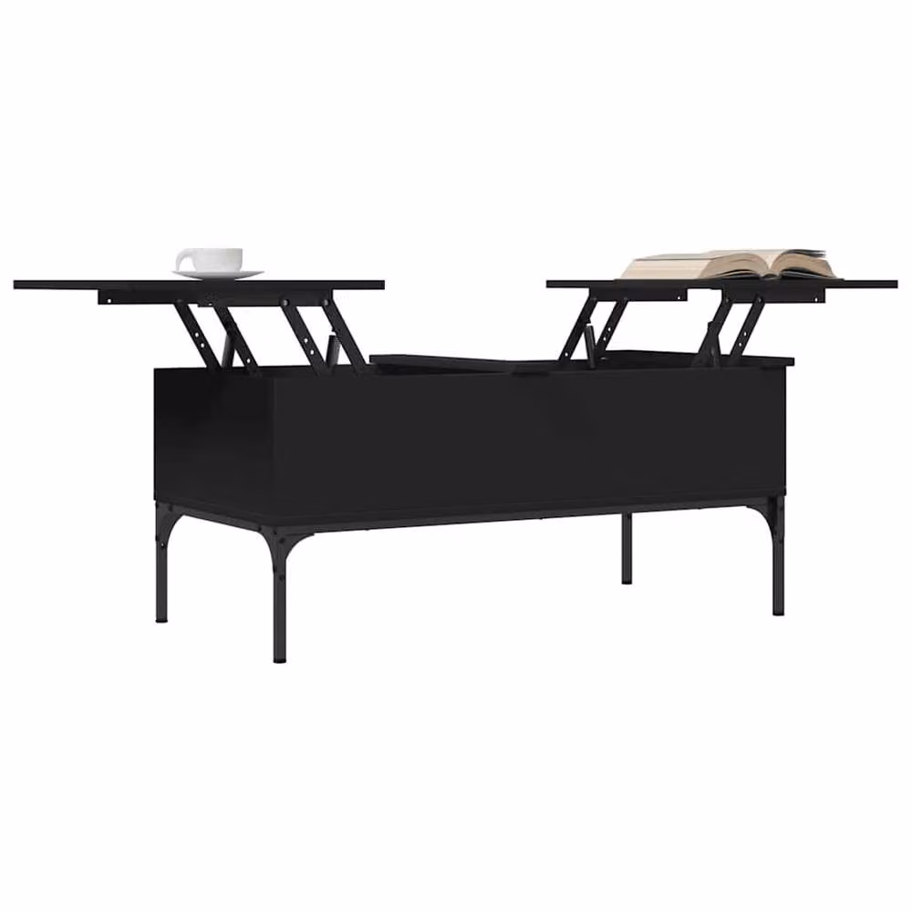 Berkfield Home Black Lift Mechanism Coffee Table with MDF and Metal Construction, W/D/H: 100 x 50 x 45 cm – 3