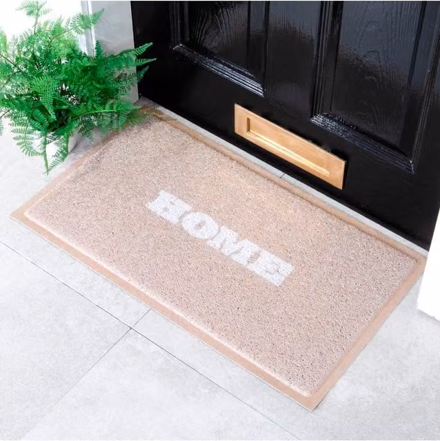 Artsy Mats Beige Indoor Outdoor Rectangular Doormat W/D: 70 x 40 cm