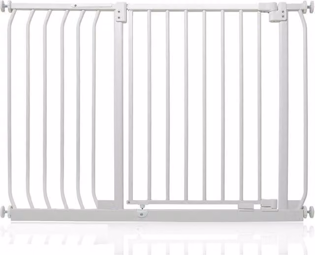 Safetots Elite Pressure Baby Gate, Extendable Swing Door, White, Width: 107 cm - 116 cm