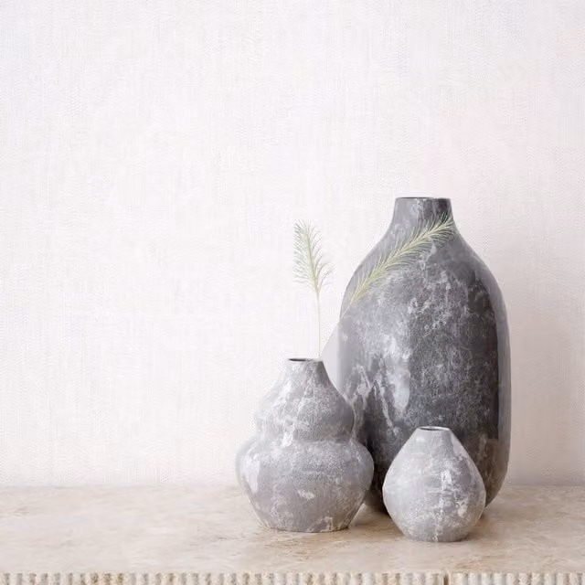 Galerie Industrial Effects Close-Knit Textured Wallpaper in White and Grey