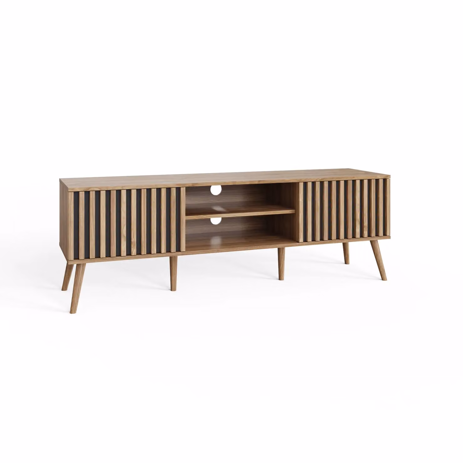 GFW Rowan Oak TV Unit in Brown – 2