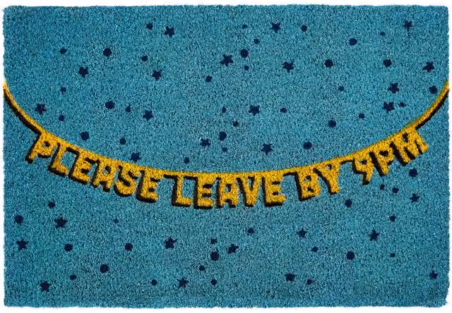 Interiors by Premier Non-Slip PVC Star Pattern Doormat in Blue, Yellow and Black