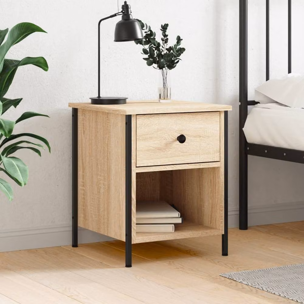 Berkfield Home Sonoma Oak Bedside Cabinet in Brown, W/D/H: 40 x 42 x 50 cm – 2