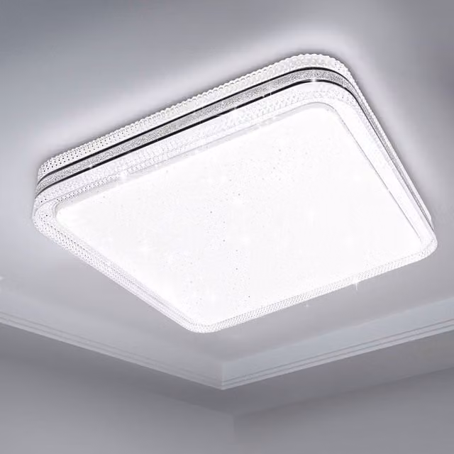 Livingandhome Modern Square Glaze Star Ceiling Light in White