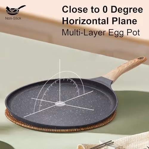 ATEK Non-Stick Aluminium Crepe Pan in Black, 26 cm – 8