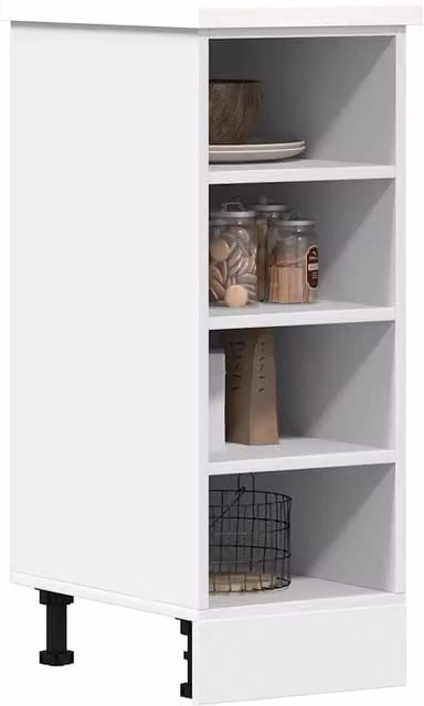 Berkfield Home White Freestanding Kitchen Base Unit with Hinged Doors and Internal Shelves, W/D/H: 30.0 x 44.5 x 81.5 cm