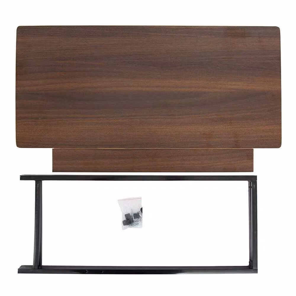 KORVIXA Computer Desk in Brown with Metal and Wood Construction, W: 100 cm, H: 73 cm – 4