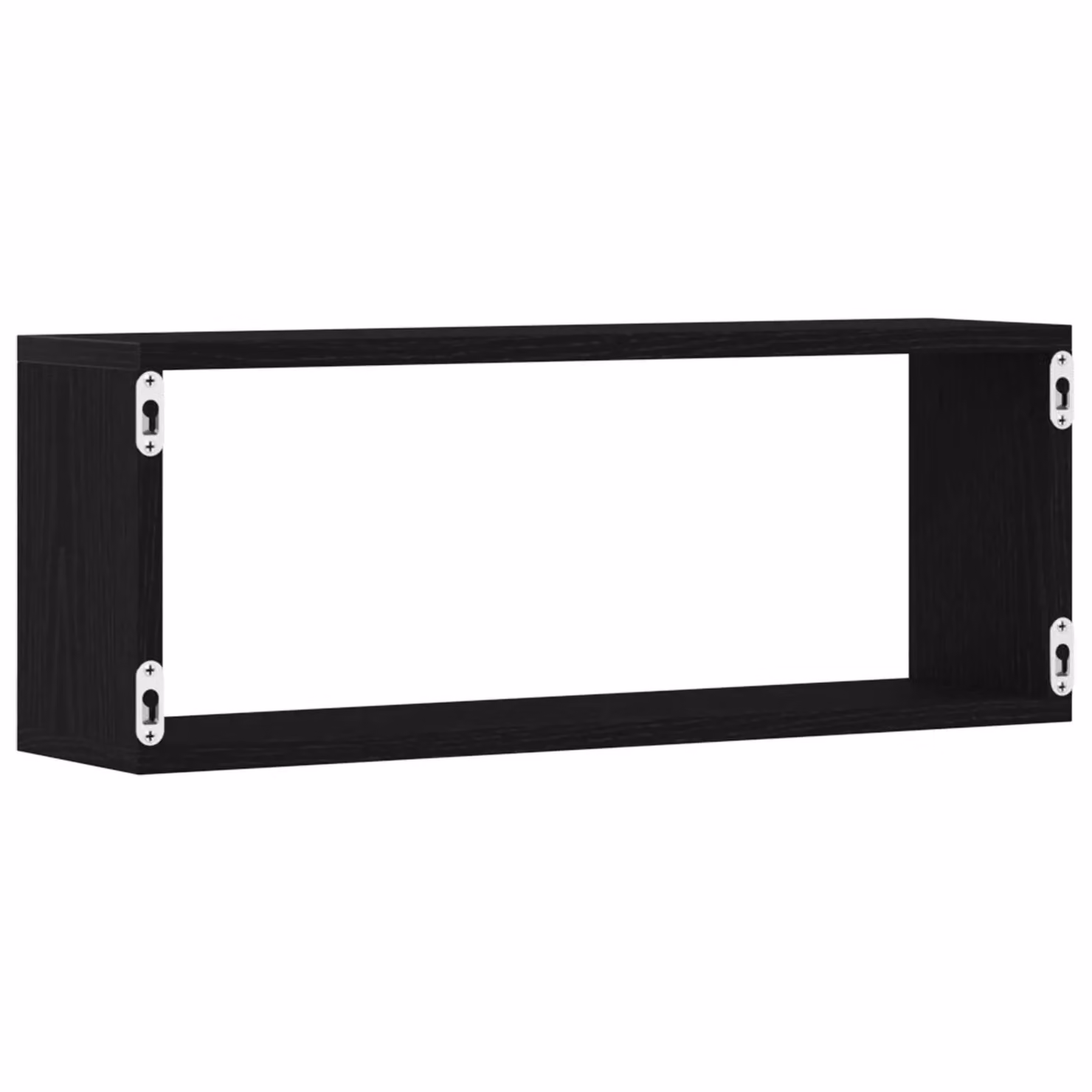 Berkfield Home Set of 6 Black Oak Wall Shelves, W: 60 cm, D: 15 cm, H: 23 cm – 4