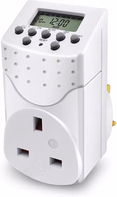 Livingandhome Modern Digital Programmable Timer Switch in White
