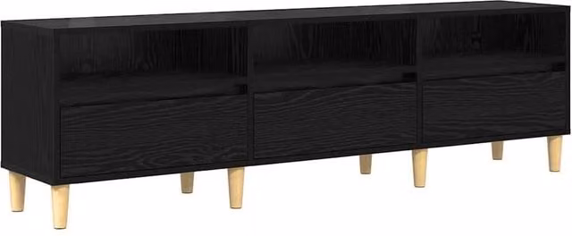 Berkfield Home Black Oak TV Cabinet, W: 150 cm, D: 45 cm, H: 45 cm