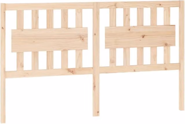 Berkfield Home Rustic Solid Pine Bed Headboard in Natural Beige, W: 155.5 cm, D: 4 cm, H: 100 cm