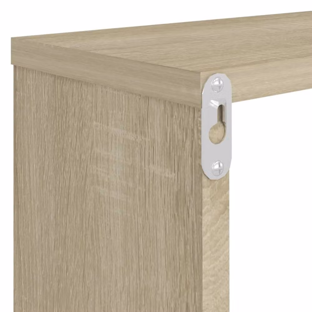 Berkfield Home Wall Cube Shelf, 4 Piece Sonoma Oak Set in Light Brown, W: 80 cm, D: 26.5 cm, H: 15 cm – 3