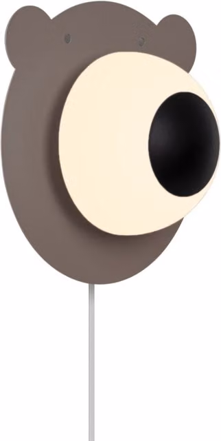 Nordlux Brunabear Brown Metal and Glass Wall Light for Childrens Rooms with E14 Socket – 1