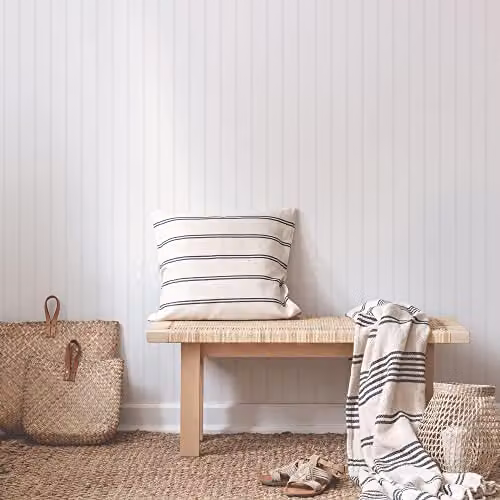 Graham & Brown Superfresco Paintable Wood Slat Wallpaper in White – 2
