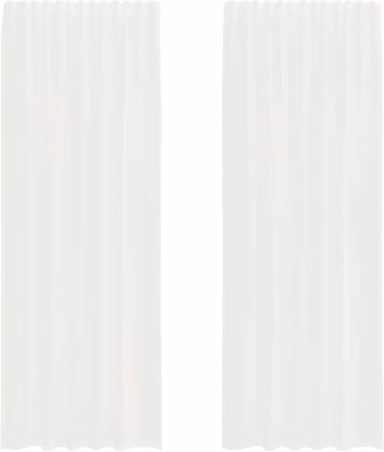Berkfield Home White Voile Fabric Curtains with Rod Pockets, 2 Pack, W: 140 cm, H: 260 cm