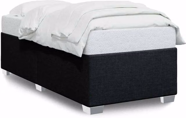 Berkfield Home Single Upholstered Fabric Bed Frame in Black – 1