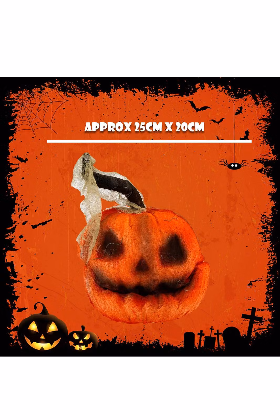 VFM e-Store Halloween Laughing Pumpkin Animated Prop with Light Up Eyes and Moving Head in Orange – 2