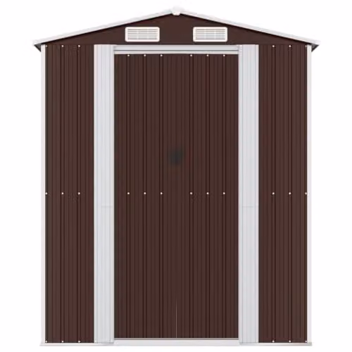 vidaXL Garden Shed in Dark Brown, Galvanised Steel, W/D/H: 192 x 855 x 223 cm – 4