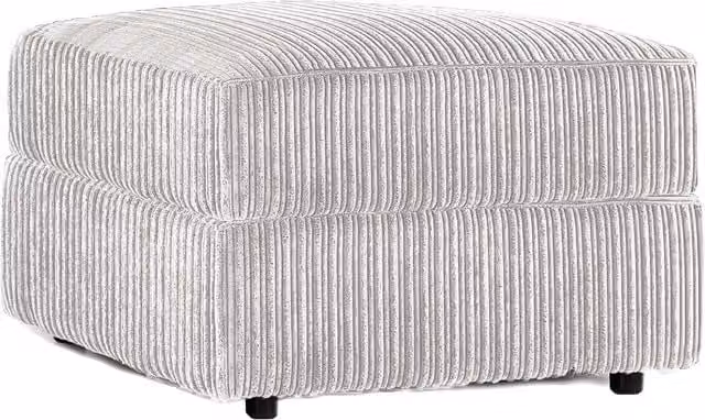Luxor Living Delta Ferguson Soft Jumbo Cord Footstool in Silver, W/D/H: 55 x 55 x 42 cm – 1