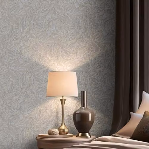 Muriva Vale Leaf Arts and Crafts Botanical Floral Wallpaper in Beige – 3