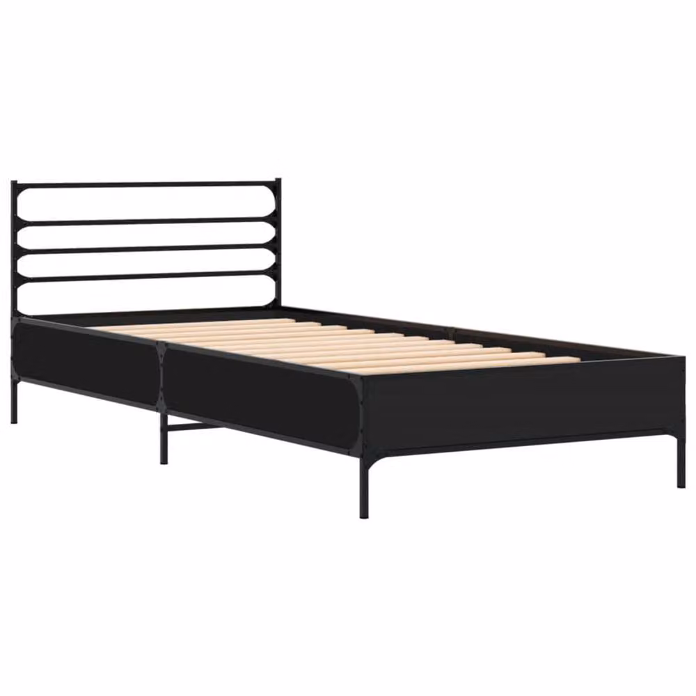 Berkfield Home Single Bed Frame in Black, W/D/H: 90 x 190 cm – 3