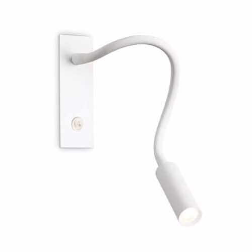 Netlighting Io Adjustable LED Wall Reading Light in White with 3000K Warm White Light