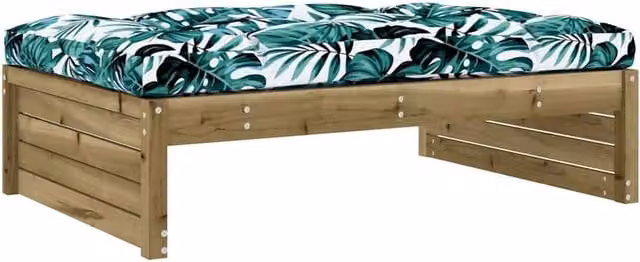 Berkfield Home Rustic Brown Impregnated Pine Wood Garden Footstool W: 120 cm, D: 80 cm, H: 80 cm