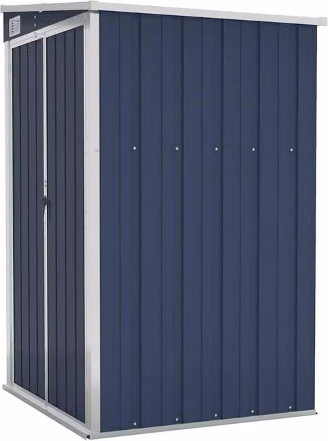 Berkfield Home Wall-mounted Lean-to Garden Shed in Anthracite and Blue, W/D/H: 118 x 100 x 178 cm – 1