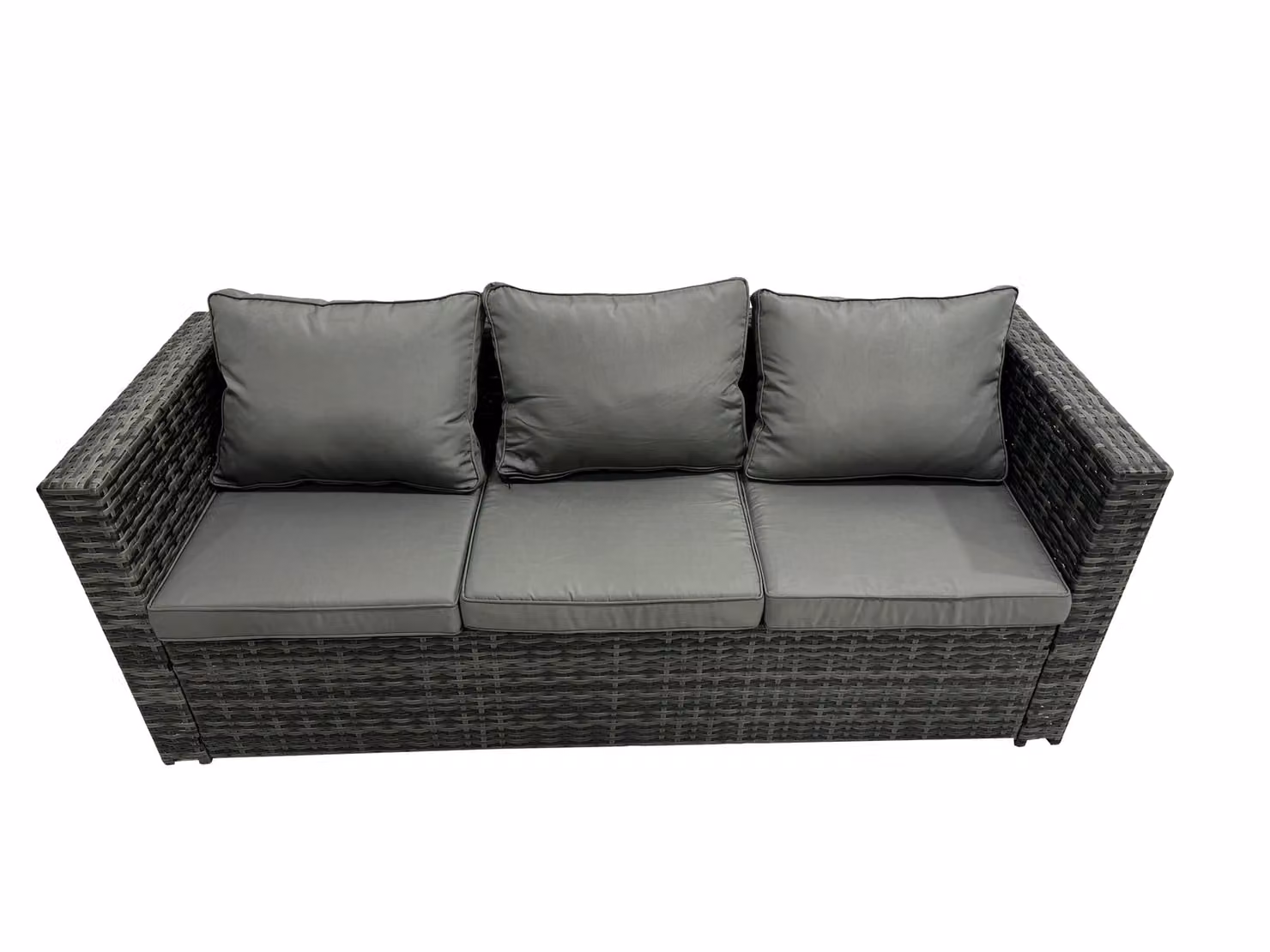 Fimous Dark Grey PE Rattan Outdoor Sofa Set with Side Table