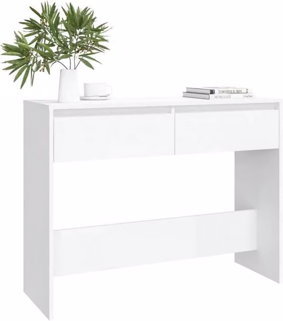 Berkfield Home Decorative White Console Table, W/D/H: 100 x 35 x 76.5 cm – 1