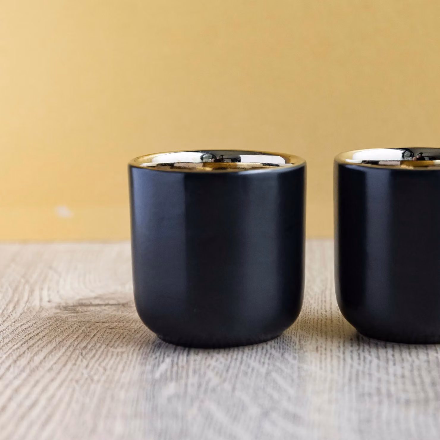 La Cafetiere Set of 2 Black and Gold Double Walled Ceramic Espresso Coffee Mugs, 70ml – 5