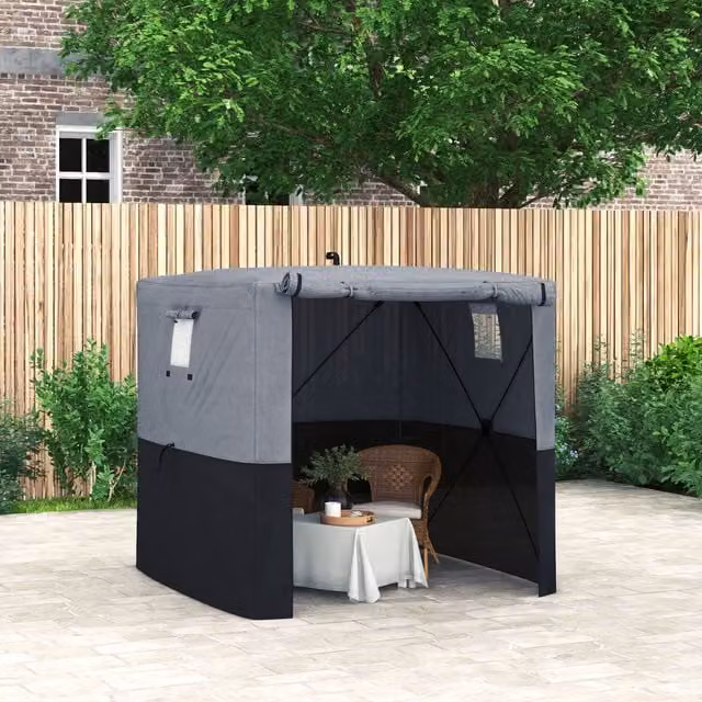 Outsunny Pop Up Gazebo with Sides and Carry Bag, Black and Grey, 2 x 2 m