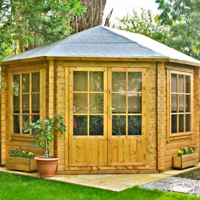 Shire Classic Log Cabin with Window in Brown Wood