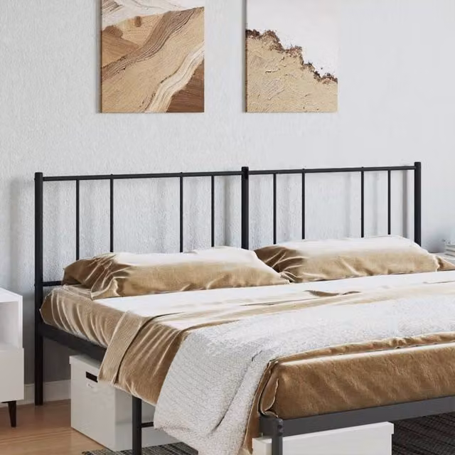 Berkfield Home Metal Headboard in Black, 200 cm