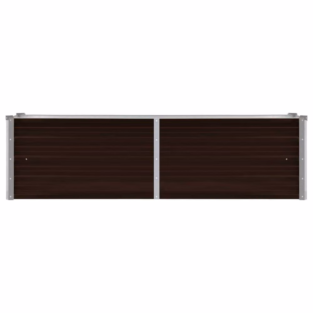 Berkfield Home Garden Brown Galvanised Steel Raised Bed W/D/H: 160 x 40 x 45 cm – 3