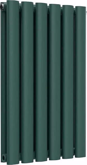 Lux Heat Oval Horizontal Double Radiator in British Racing Green, W: 60 cm, H: 36 cm