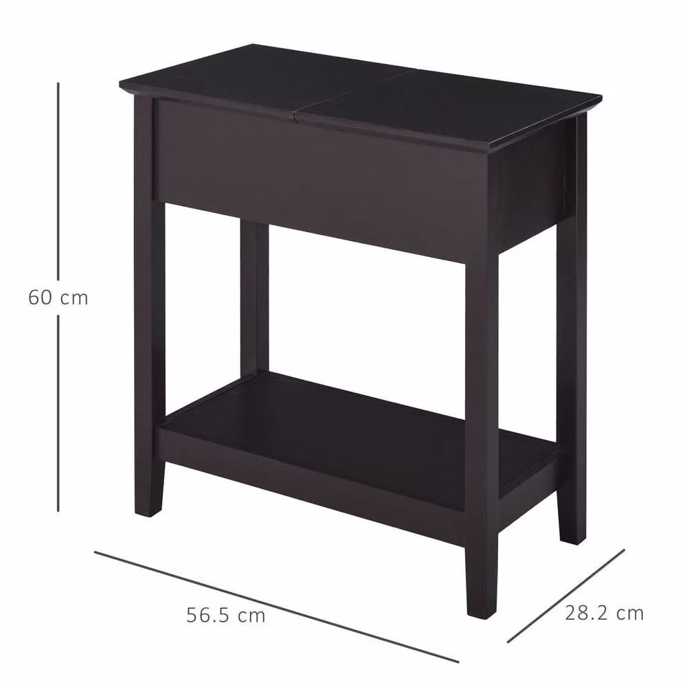 FORGEVIO Brown End Table with Flip Top and Shelf – 2