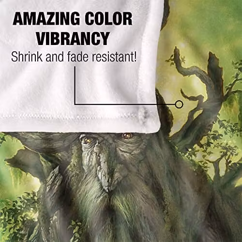 LOGOVISION Lord of the Rings Treebeard Painting Super Soft Microfibre Fleece Throw Blanket, Multicolour and White, W/D/H: 152 x 127 cm – 3